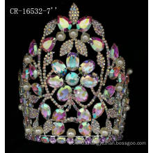 Comfortable Curved Purple Pearl Pageant Crown